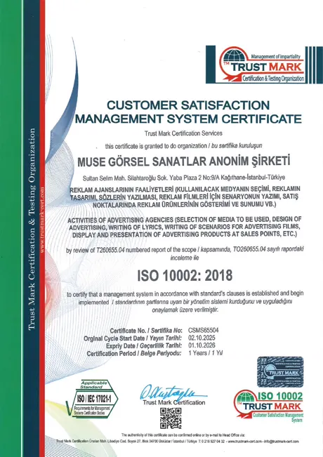 ISO 10002:2018 · Müşteri Memnuniyeti
