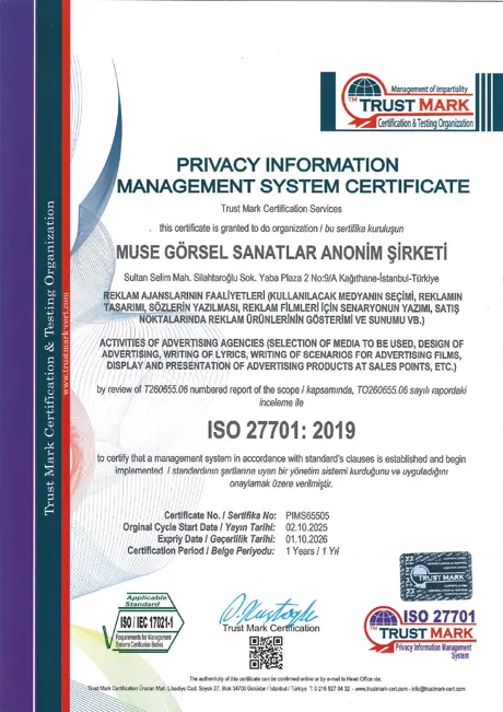ISO 27701:2019 · Gizlilik Bilgi Yönetimi