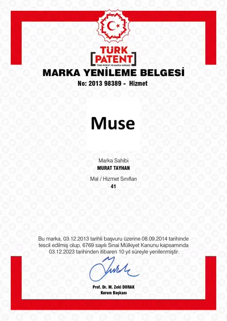 Türk Patent · Marka Tescil Belgesi